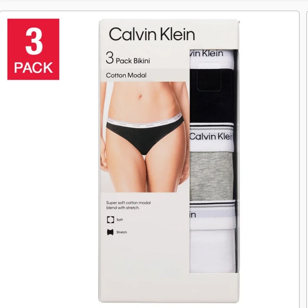 Calvin Klein Women’s Bikini Underwear , 3-pack Size L Large